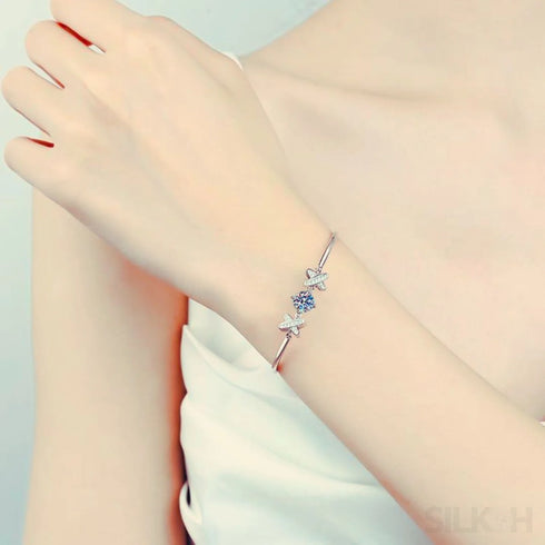 Chic Cross Letter Moissanite Bracelet Cam - Jewelry